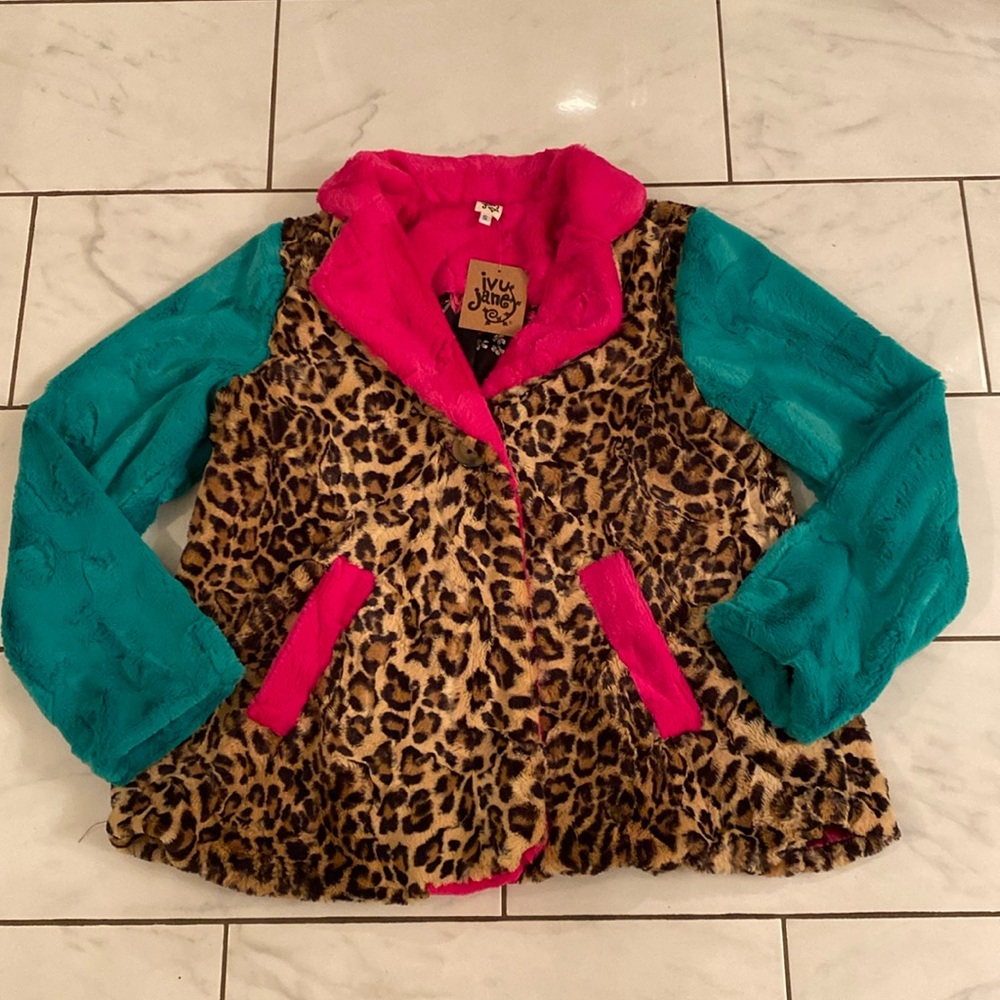 New with tags Ivy Jane multi colored fur jacket